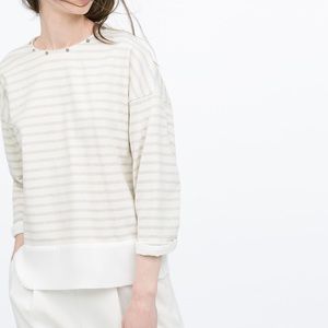 Zara Woman Striped Combination Top Jewels